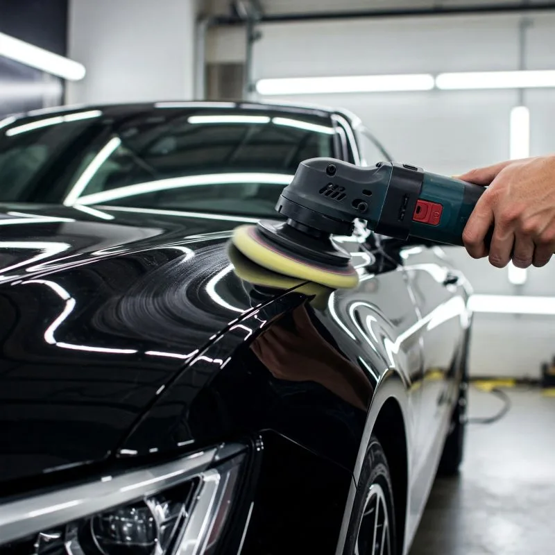 Automobilio poliravimo procesas naudojant profesionalią mašinėlę